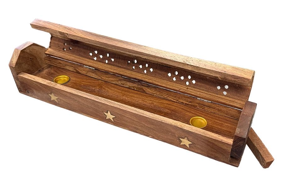 incenso ad Portaincenso Scatola in legno di Sheesham Stelle 30 cm x2|it