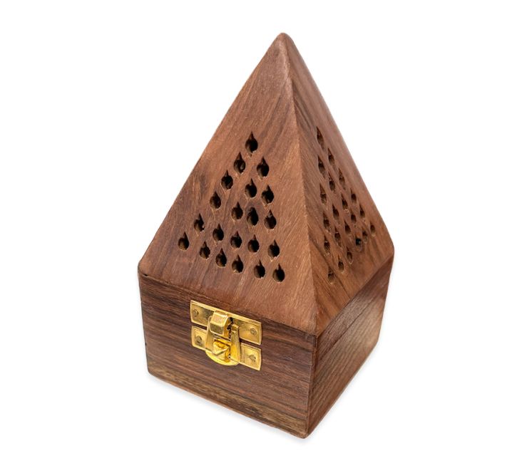Portaincenso piramidale in legno di Sheesham 13 cm
