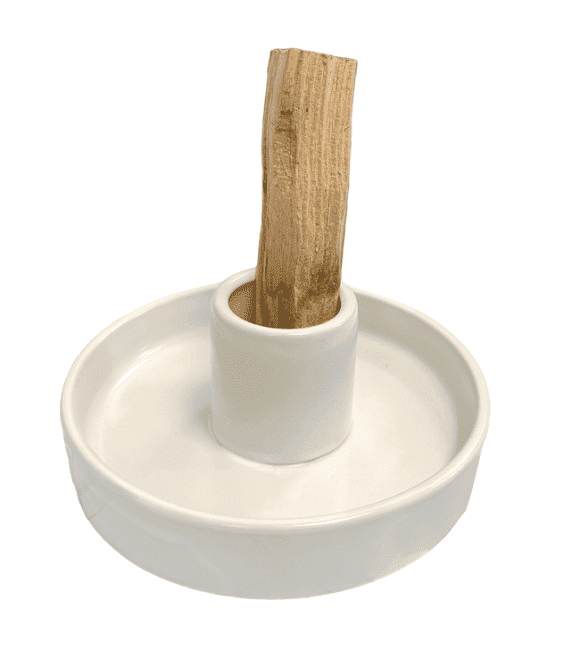 incenso ad Portaincenso in ceramica bianca per Palo Santo 10,50 cm