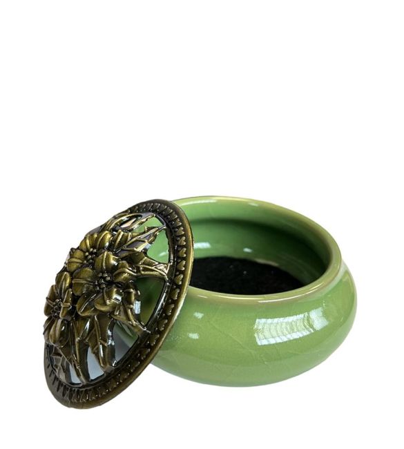 Portaincenso in ceramica verde 10 cm