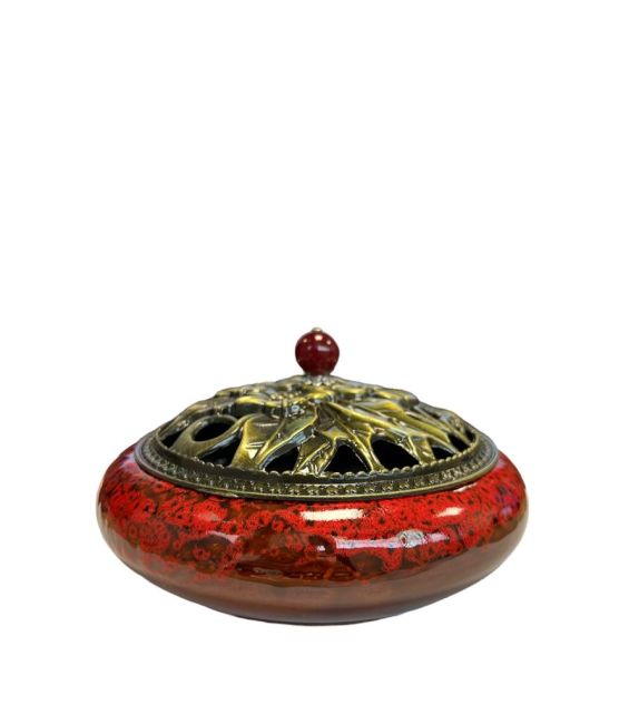 Portaincenso in ceramica rossa 14 cm