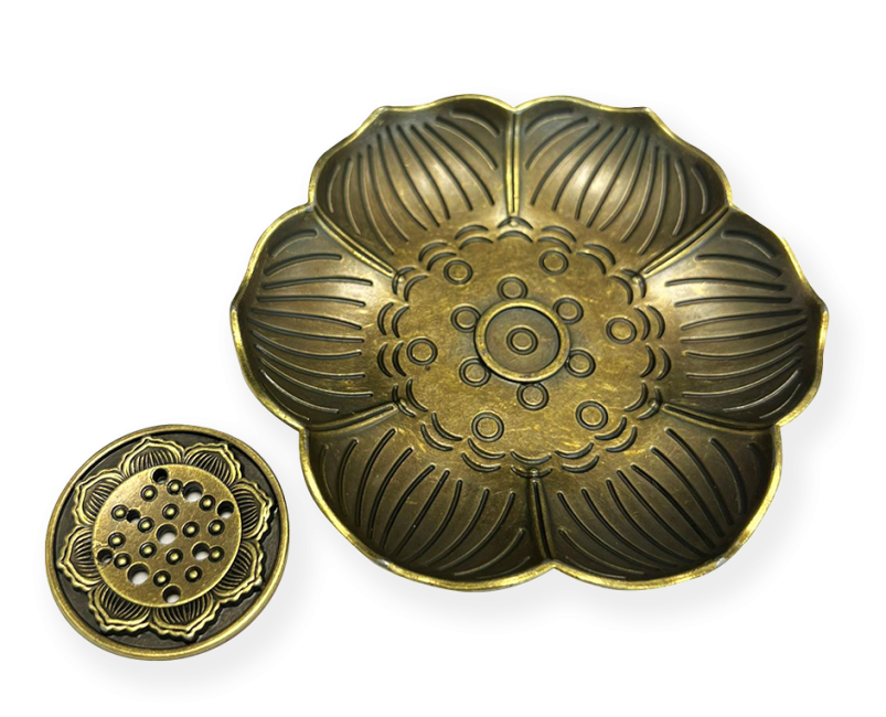 Portaincenso in metallo Lotus 8,5 cm