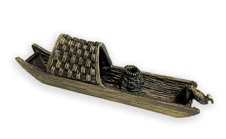 Portaincenso in metallo Barca Bronzo 9,5 cm