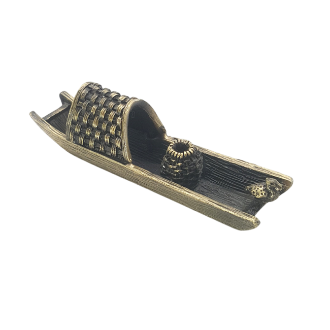 Portaincenso in metallo Barca Bronzo 9.5 cm