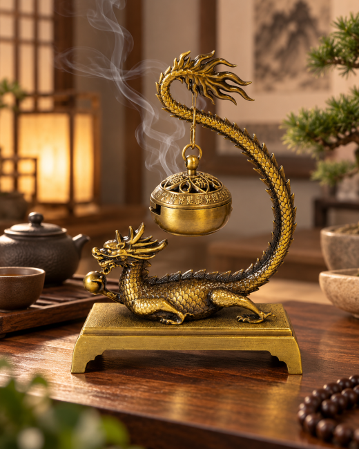 incenso ad Bruciaincenso sospeso con decoro drago 13,6 cm|it