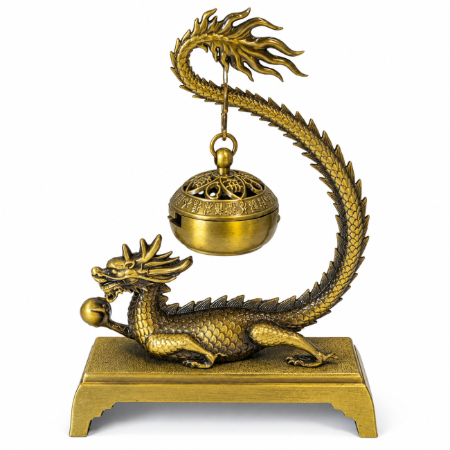 incenso ad Bruciaincenso sospeso con decoro drago 13,6 cm