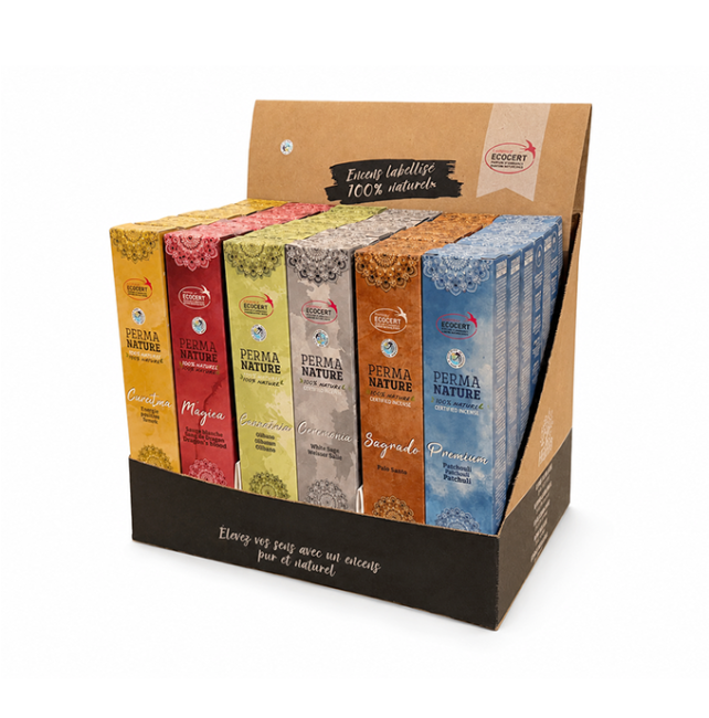 incenso ad Espositore Incenso Perma-Nature Ecocert Fair Trade 42 pz