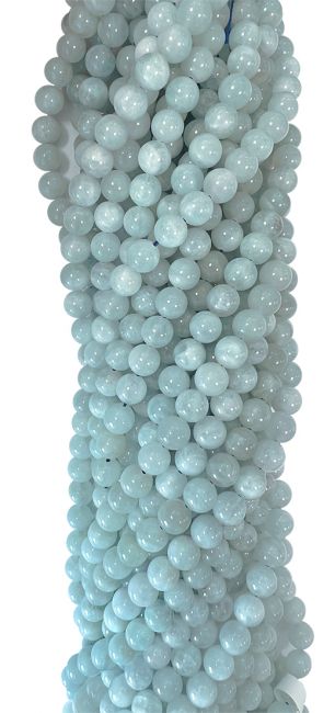 Acquamarina A perle 5-6mm su un filo di 40cm