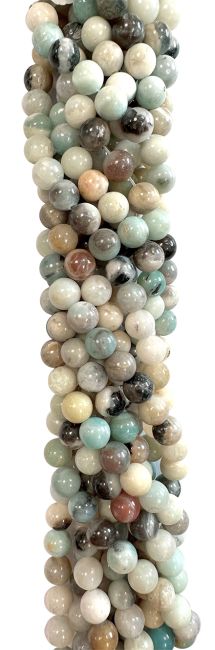 Perline di Amazzonia multicolore da 6mm su filo da 40cm
