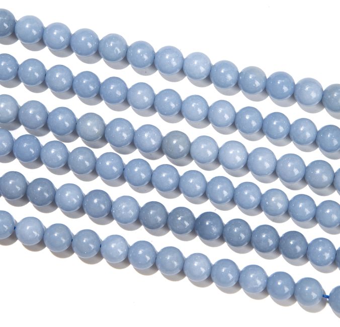 Perline di Angelite A da 10 mm su filo da 40 cm