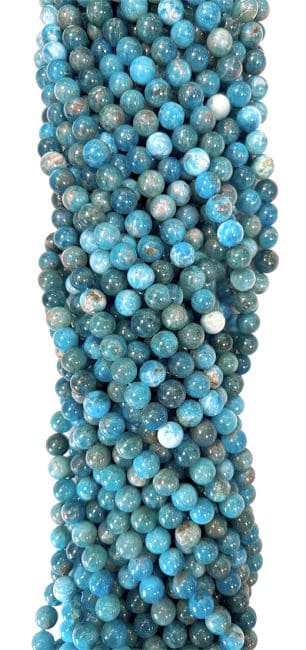 Perle di Apatite A blu 5mm su un filo di 40 cm