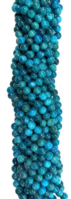 Perline di Apatita Blu AA+ da 6mm su filo da 40cm