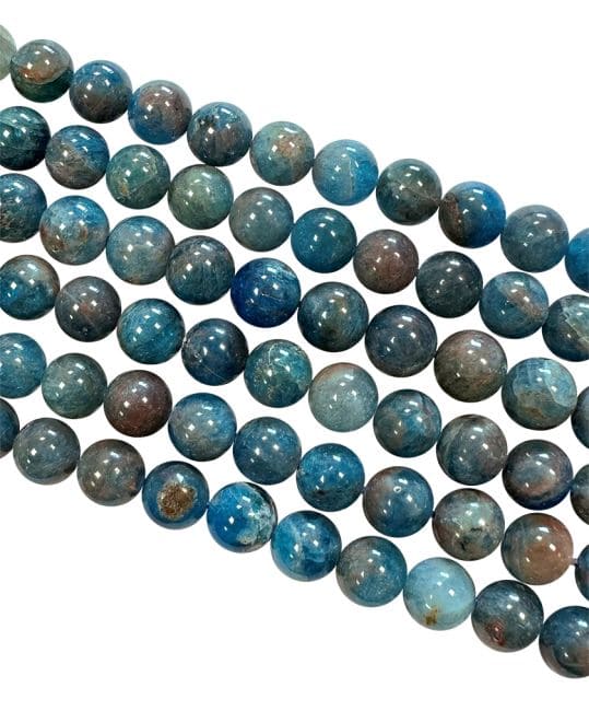 Perle di apatite blu 7,5-8,5 mm su un filo di 40 cm