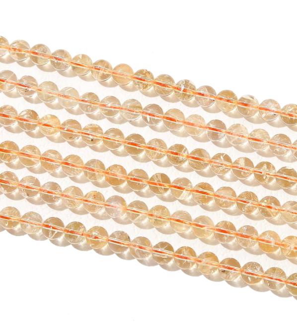 Citrino naturale A Con perle da 8 mm su filo da 40 cm