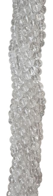 Perline di Cristallo di rocca da 6mm su filo da 40cm