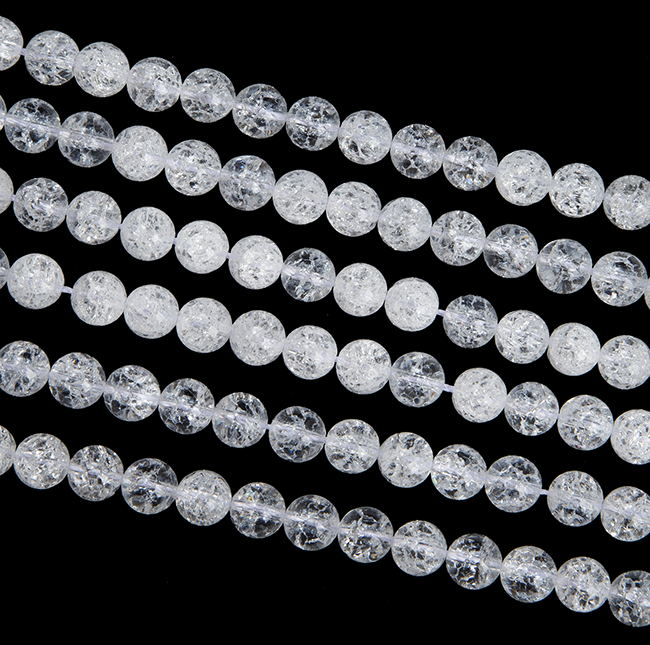 Perline di Cristallo di Rocca Crack A da 4mm su filo da 40cm