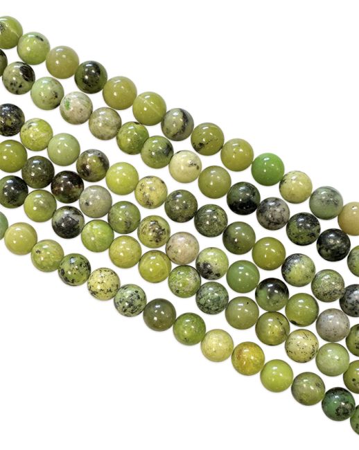 incenso ad Perline di Chrysoprase Limone A da 8mm su filo da 40cm