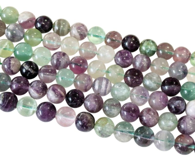 Perline di fluorite A+ da 10 mm su filo da 40 cm