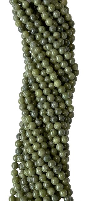 Perline di Jade Nephrite A da 6mm su filo da 40cm