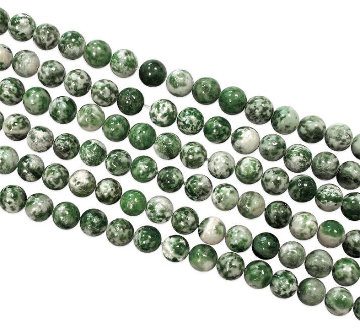Perline di giada verde A da 6mm su filo da 40cm