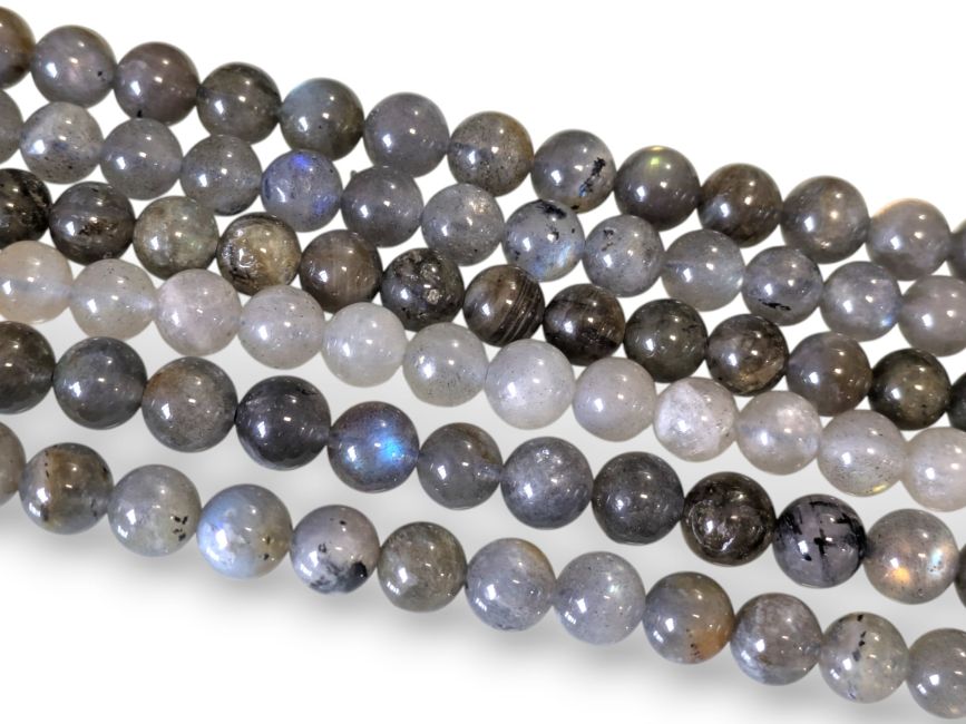 incenso ad Perline di labradorite A da 8-9 mm su filo da 40 cm