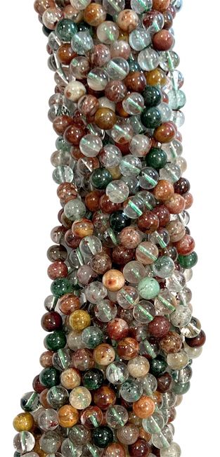 Perline di Lodolite multicolore da A 6mm su filo da 40cm