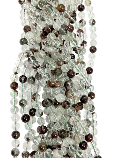 incenso ad Quarzo Clorito Lodolite A perline da 8 mm su filo da 40 cm