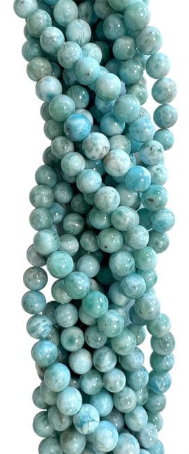 Perle di Larimar AA da 7mm su filo da 40 cm