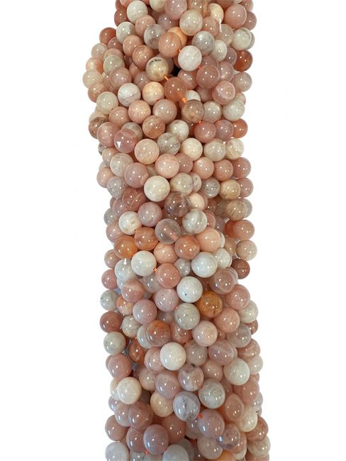 Perline di Adularia in multicolore pietra di luna da 6mm su filo da 40cm