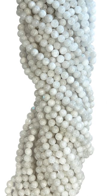 White Moonstone Peristerite AA perline 6-7 mm su un filo di 40 cm
