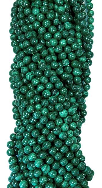 Perline AA di malachite da 4 mm su filo da 40 cm