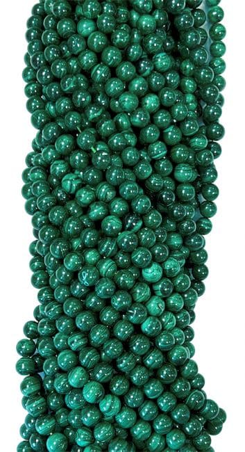 Perline AA di malachite scura da 6 mm su filo da 40 cm