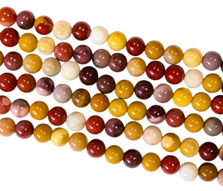 Perline di Diaspro Mokaite A da 8mm su filo da 40cm