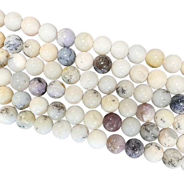 Perle di Dendrite Opale da 6mm su filo da 40 cm