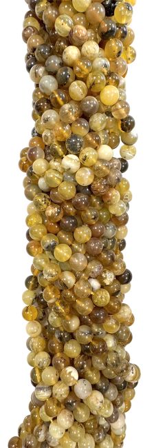 Perline di Opale giallo da 6mm su filo da 40cm