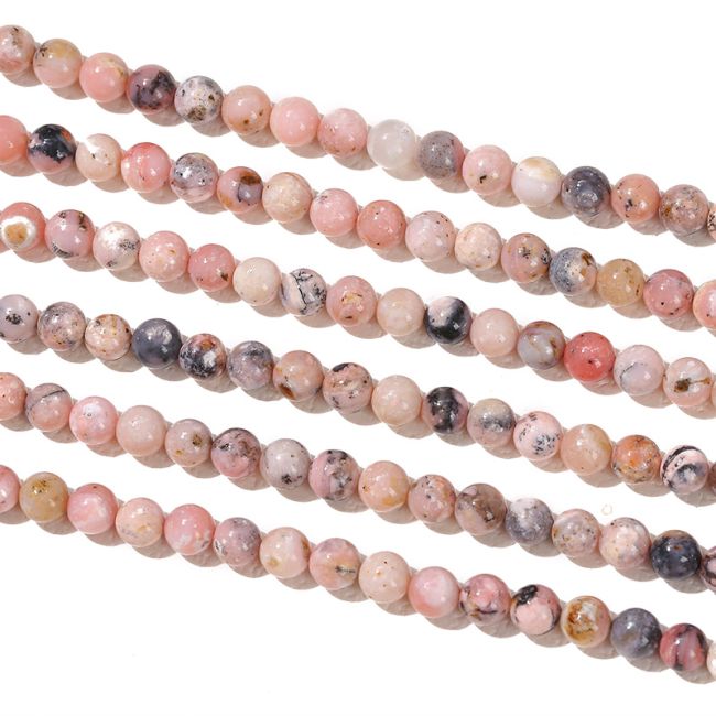 Perle di opale rosa da 4mm su filo da 40 cm