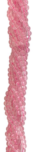 Perle di quarzo rosa A da 4mm su filo da 40 cm