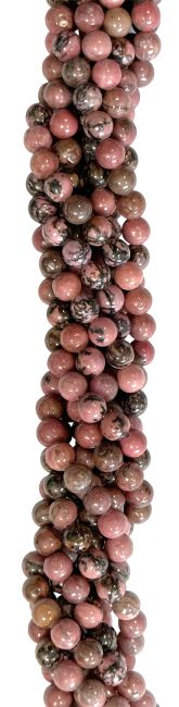 Perline di Rhodonite da 10mm su filo da 40cm