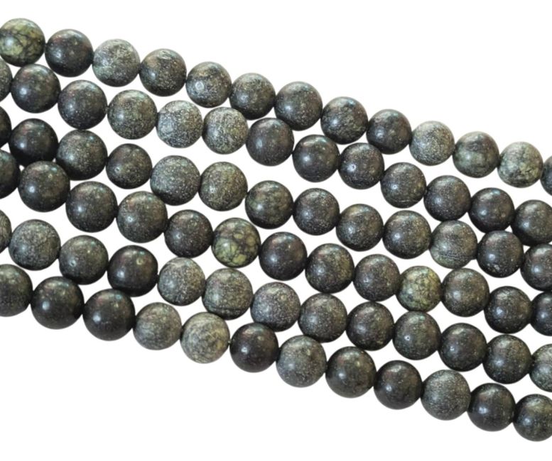 Perline serpentine peruviane, 6 mm, su un filo da 40 cm