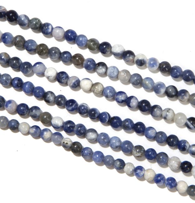 Perle di sodalite da 4mm su filo da 40 cm