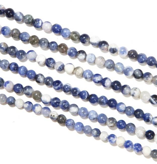 Perle di sodalite da 4mm su filo da 40 cm