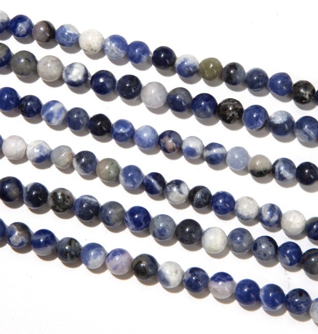 Perle di sodalite da 6 mm su filo da 40 cm