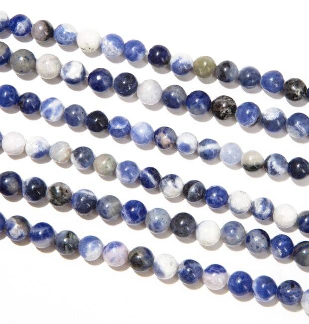 Perle di sodalite da 6 mm su filo da 40 cm