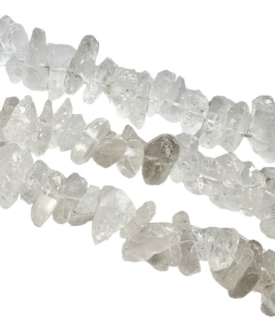 Pietre grezze di cristallo di rocca A 13-20 mm su un filo di 40 cm