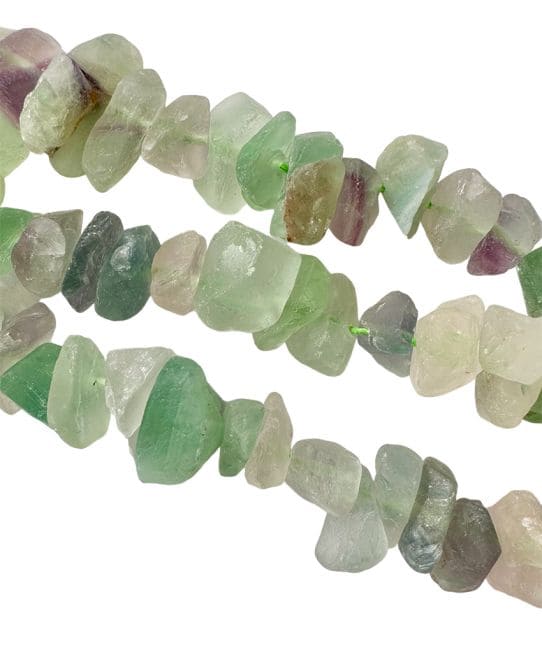 Pietre grezze multicolore di fluorite 13-20 mm su un filo di 40 cm