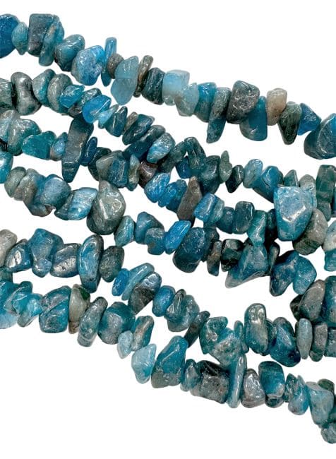 incenso ad Apatite blu 3-8 mm di Chips su un filo di 80 cm