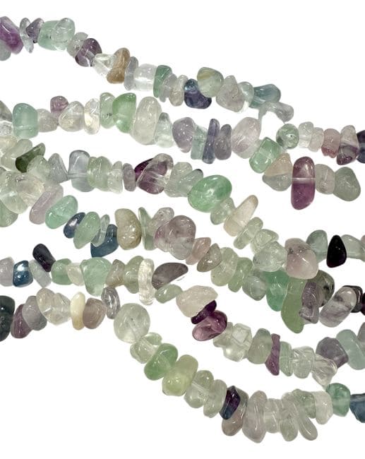 Fluorite multicolore A chips 3-8mm su un filo di 80cm