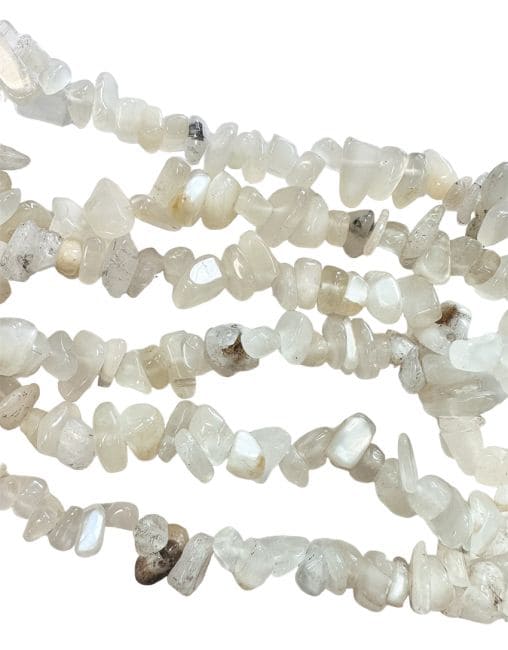 incenso ad White Moonstone Chip AA 5-8 mm su un filo da 80 cm