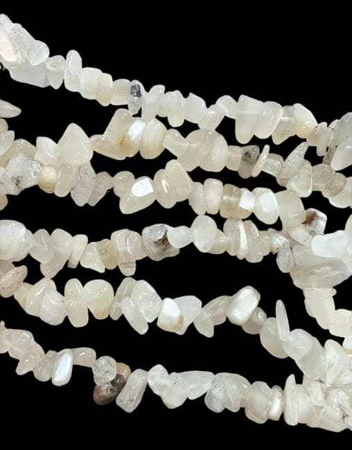 incenso ad White Moonstone Chip AA 5-8 mm su un filo da 80 cm|it
