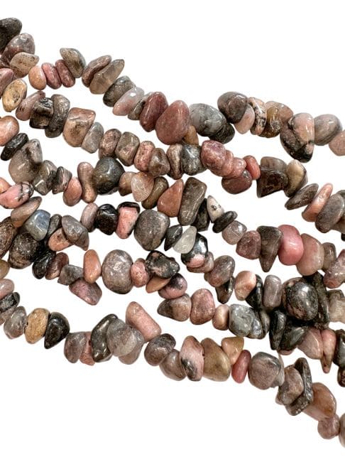 incenso ad Chip di rodonite 3-8 mm su un filo di 80 cm